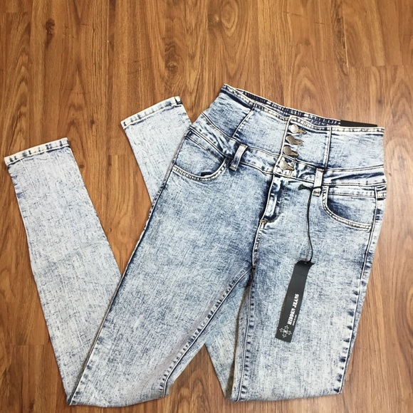 Hidden Jeans Denim - Hidden Brand Acid Wash High-Rise Skinny Jeans